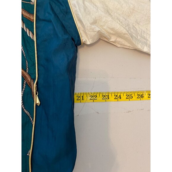 Vintage Active Frontier Tracksuit Chains Buckles Print Nylon Teal Beige Large - Picture 16 of 16